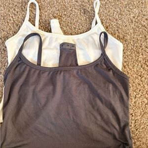 Set of Two Camisole Body Suits in Cream and Gray